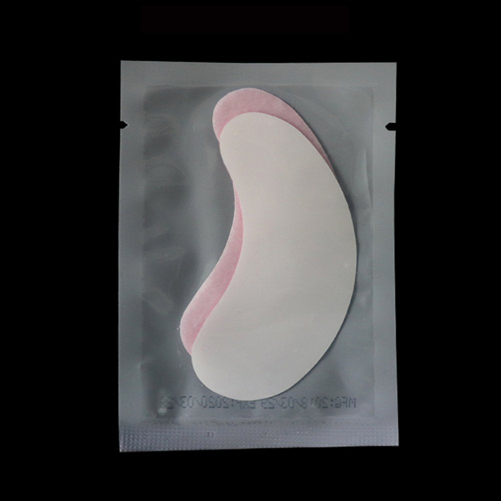 100 Pairs Set Under Eye Pads Disposable Eye Gel Patches for Eyelash Extensions Tool Kit, Pink Film