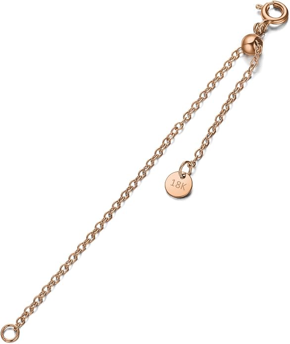 1pc 925 Sterling Silver 1.5mm Necklace Extender Chain 4inch Bracelet Anklet Single Bead Extension Adjustable Length