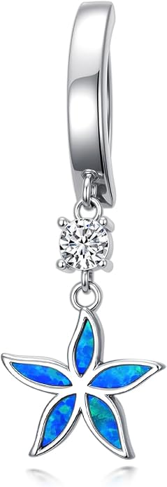 Butterfly Cross Shark Belly Button Ring 925 Sterling Silver Clicker Belly Rings Dangle Navel Ring Hypoallergenic Navel Piercing Belly Piercing Jewelry Gifts for Women