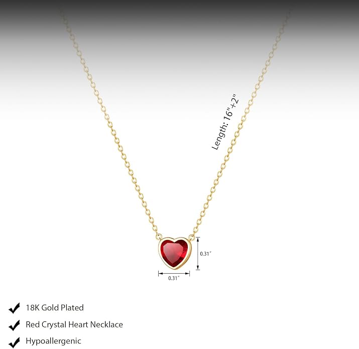 HERIER Cute Heart Necklace Dainty 18k Gold Plated Tiny Heart Pendant Choker Necklaces Small Gold Love Open Heart Chain Necklace for Women Simple Gold Necklace for Women Trendy Jewelry
