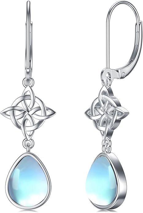 Dorunmo Moonstone Dangle Drop Earrings s925 Sterling Silver Leverback Earrings Filigree Moonstone Jewelry Birthday Gifts for Women