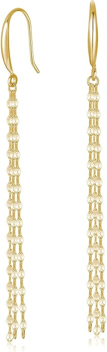 Long Chain Dangle Earrings Dainty Tassel Drop Linear Earrings Hypoallergenic Jewelry