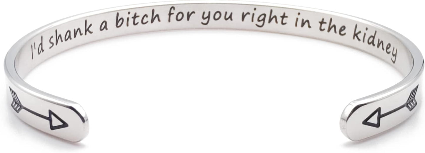 Dczosily Inspirational Bracelets for Women Stainless Steel Cuff Bracelet Engraved Jewelry Motivational Bangles Personalized Gifts for Best Friend/Mom