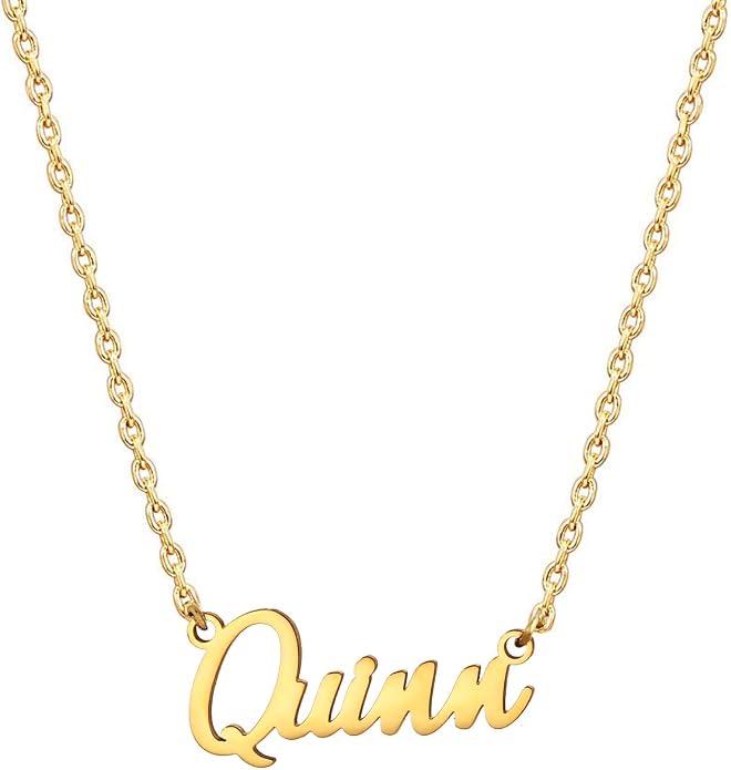 MOMOL 18K Gold Plated Stainless Steel Name Necklace Personalized Custom Name Necklace Customized Nameplate Necklace for women