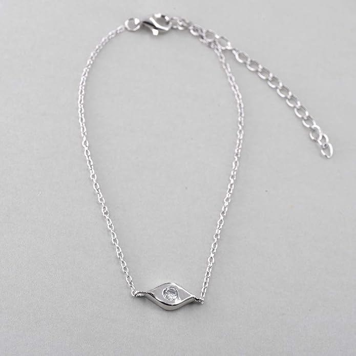 Dainty Evil Eye Bracelet Sterling Silver Bracelets
