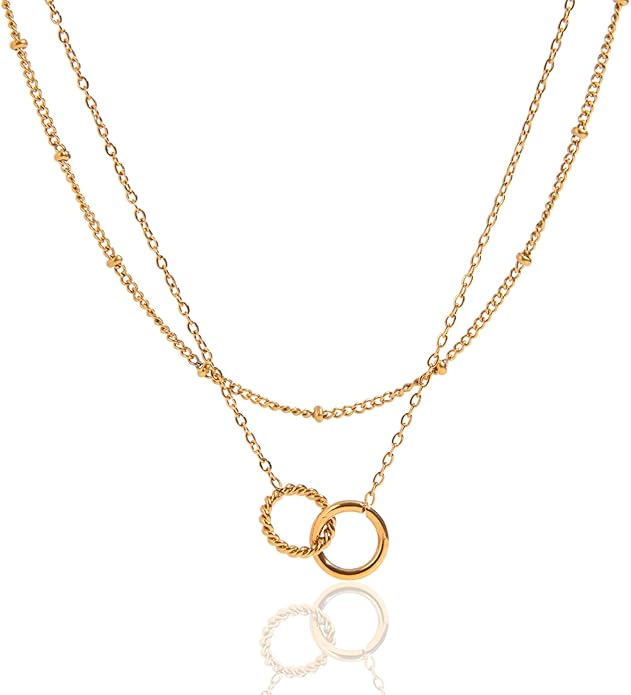 Unisex Celestial Gold Pendant Necklaces, Sun/Moon/Star/Angle Celestial Elements Unisex Choker Gold Lover Chains for Men and Women Jewelry