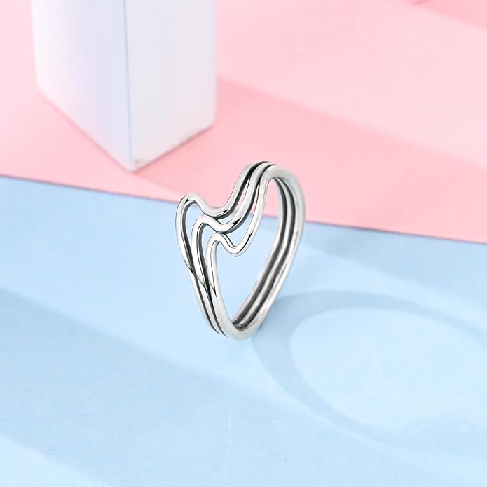 925 Sterling Silver Rings for Women | Elegant Dainty Hoop & Band Rings with 5A Cubic Zirconia | Daily Wear Jewelry with Gift Bag (Sizes 6-9)