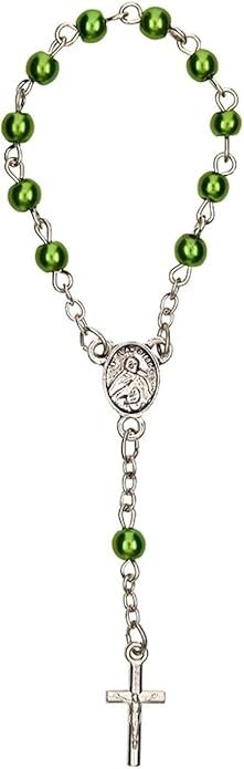Autom Bulk Rosaries One Decade Rosary Prayer Bead Bracelets with Centerpiece and Crucifix