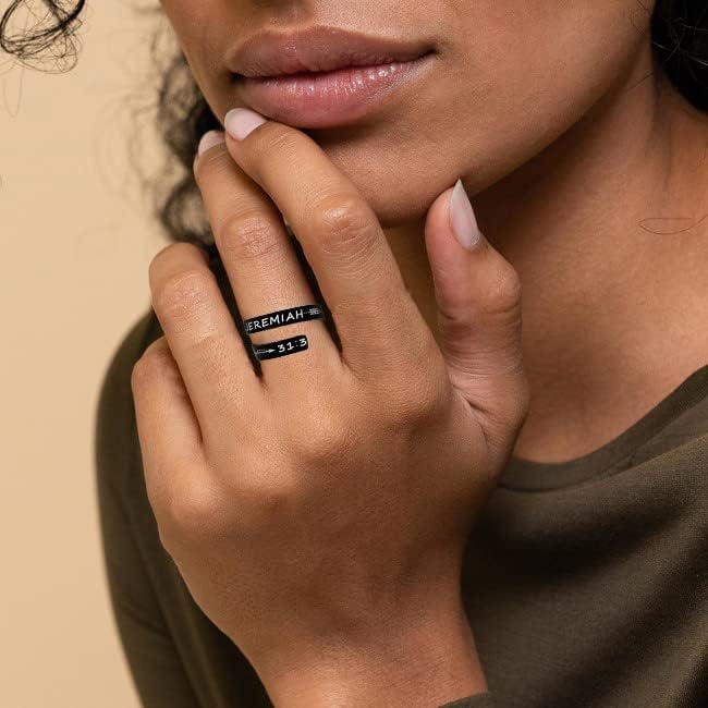 ZRAY Silver Keep Going Ring Inspirational Jewelry Stainless Steel Engraving Size Adjustable Personality Encouragement Gift for Women Teens Girls
