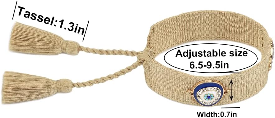 Evil Eye Woven Lover Friendship Bracelets Handmade Adjustable Tassel Friend Gift for Women An Elegant Talisman of Protection and Good Fortune