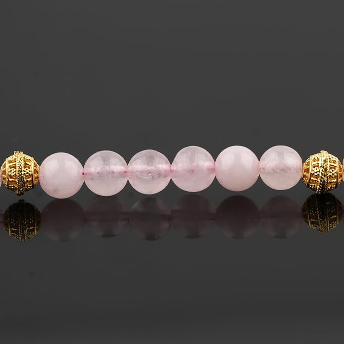AAA Grade Natural Gemstone Beaded Bracelet, 14K Gold Plated with Evil Charm, Wicca & Reiki Healing Crystals, Handmade Bohemian Jewelry, Christmas Gift for Women (7+1inch)
