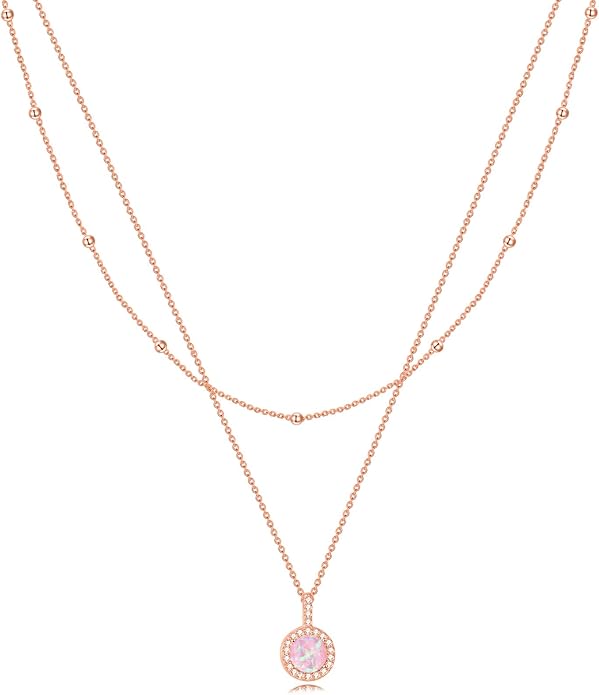 MONGAS Tree of Life/Infinity Cross/Lock and Key/Lotus/Hamsa/Horse/Strawberry/Opal/Lariat/Dragonfly/Heart/Violin Layered Necklace Sterling Silver for Women