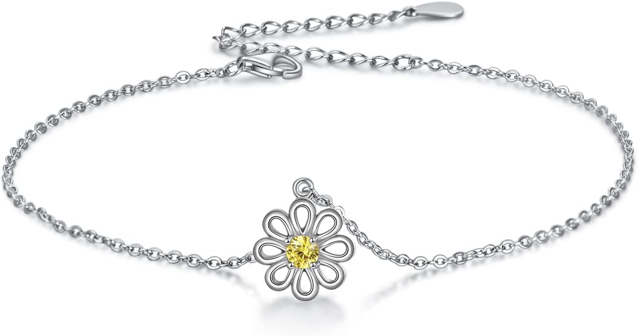 POPLYKE 925 Sterling Silver Infinity/Cross/Mermaid/Starfish/Pearl Anklet for Women Summer Jewelry
