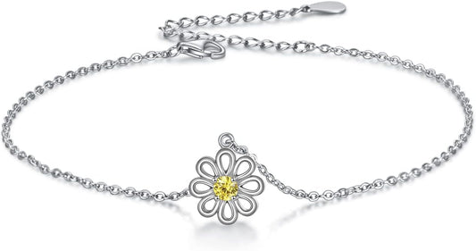 POPLYKE 925 Sterling Silver Infinity/Cross/Mermaid/Starfish/Pearl Anklet for Women Summer Jewelry