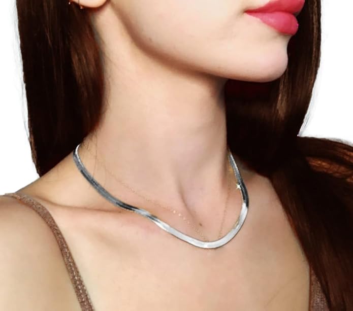 Herringbone Chain 316L Stainless Steel 14,16,18,20,22,24,27,30 inches Necklace for Men and Women in Gold, Silver Tone