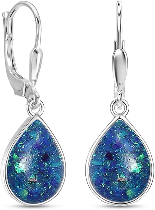 LeCalla 925 Sterling Silver Leverback Drop Earrings Lightweight Bohemia Teardrop Drop Dangle Earring for Women