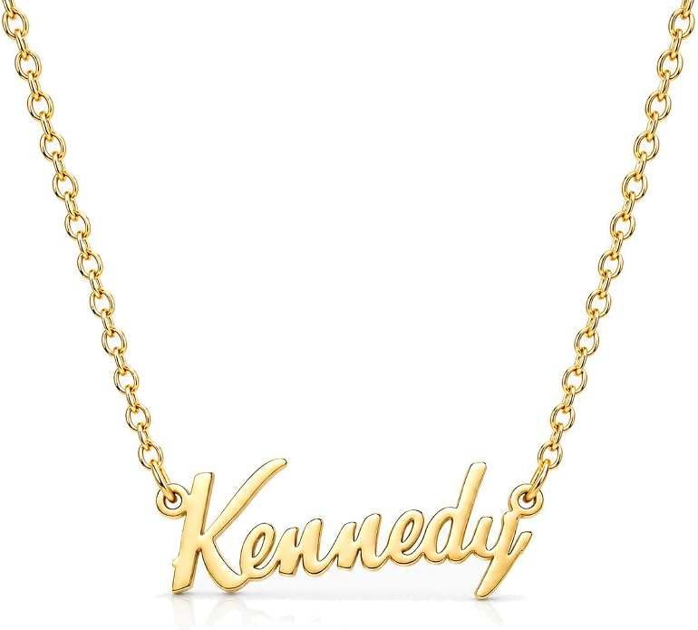 MOMOL 18K Gold Plated Stainless Steel Name Necklace Personalized Custom Name Necklace Customized Nameplate Necklace for women