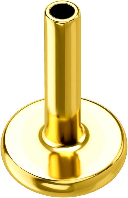 COCHARM 14K Solid Gold Helix Cartilage Tragus Earring Stud 16g Yellow Gold Threadless Tragus Cartilage Helix Conch Piercing Jewelry Flat Back Lip Labret Medusa Monroe Piercing Stud