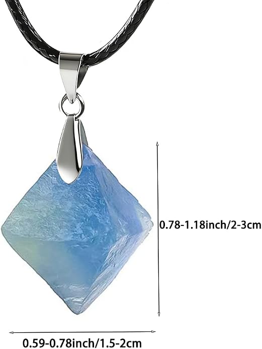 Natural Raw Crystal Necklace for Women Irregular Stone Necklaces Spiritual Gemstone Pendant with Adjustable Rope