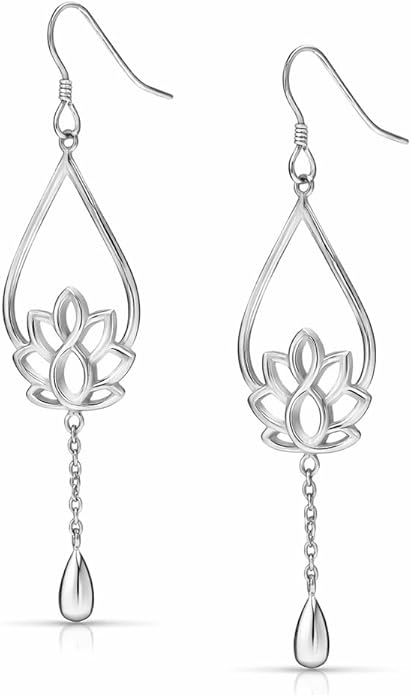Charmsy 925 Sterling Silver Double Twisted Infinity Dangle Earrings for Women | Linear Marquise Large Loops Classic Infinity Drop Dangle Earrings