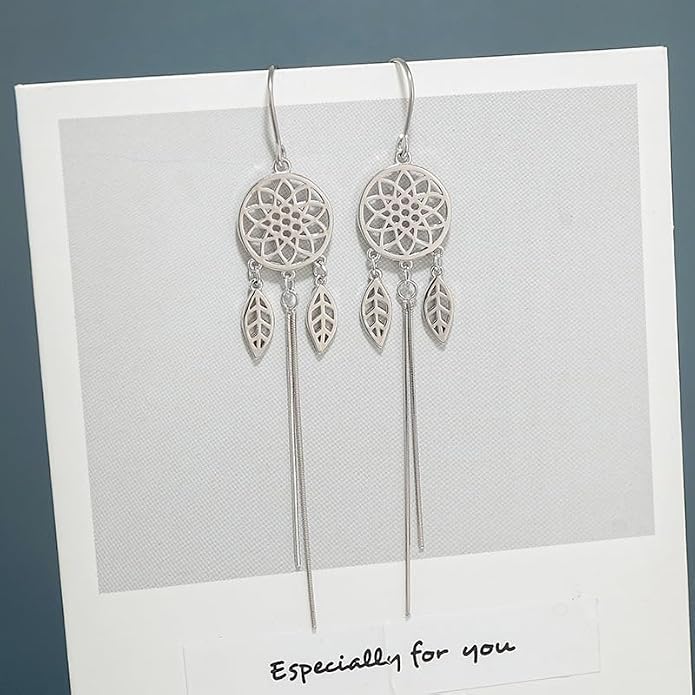 Sterling Silver Big Drop Earrings 925 Tassel Linear Ear Hanging Shimmering Fan Statement Teardrop Earrings - Designer Multi-Style Statement Exquisite Trendy Upscale Chandelier Dangle Earrings Jewelry Gift for Women