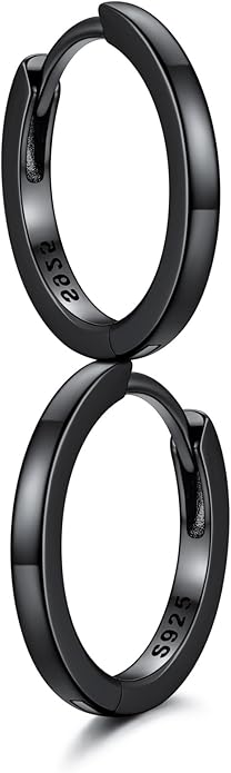 SILVERCUTE 925 Sterling Silver Huggie Hoop Earrings for Women,Hypoallergenic Small Hoop Earrings Lightweight Silver/14K Gold Hoops Cartilage Earrings for Women,8/10/12mm