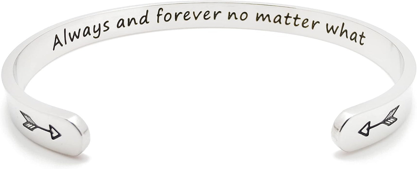 Dczosily Inspirational Bracelets for Women Stainless Steel Cuff Bracelet Engraved Jewelry Motivational Bangles Personalized Gifts for Best Friend/Mom