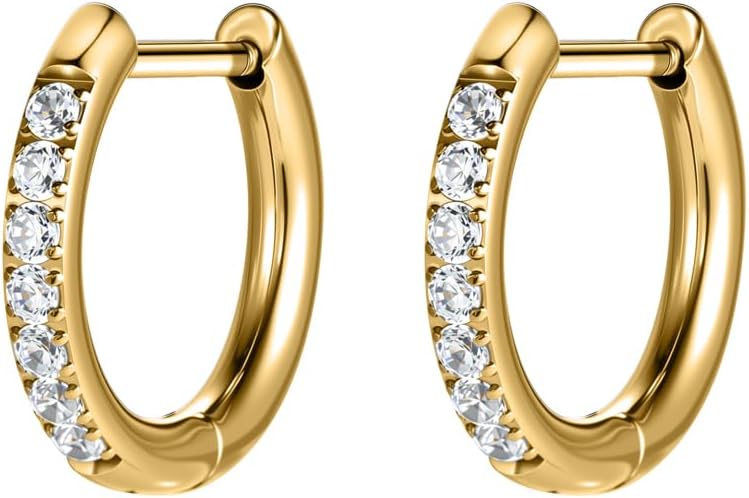 AOEDEJ G23 Titanium Black/Steel Gray/Gold Hoop Earrings 18G Small Huggie Hoop Earrings 8mm/10mm/12mm Cartilage for Sensitive Ears for Multiple Piercing Cartilage Hoop Earring Stack Jewelry