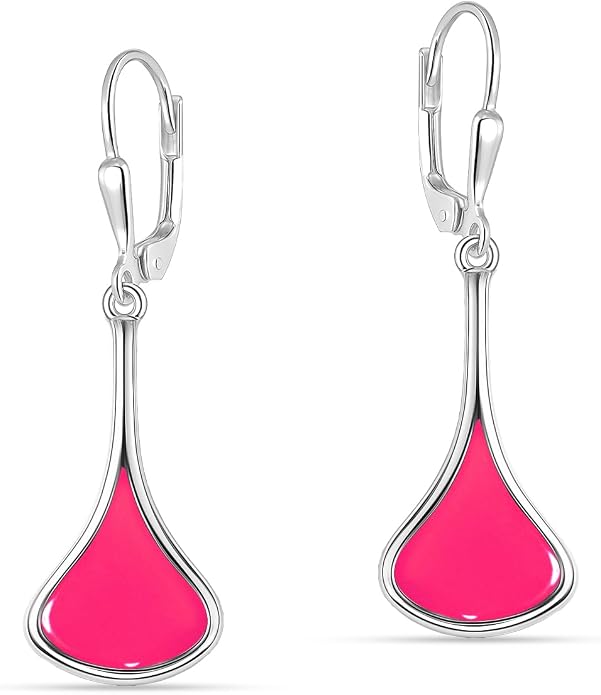 LeCalla 925 Sterling Silver Teardrop Dangle Earrings for Women | Lightweight Vertical Drop Dangle Earrings | Minimalist Dangling Earring Jewelry Gifts for Women