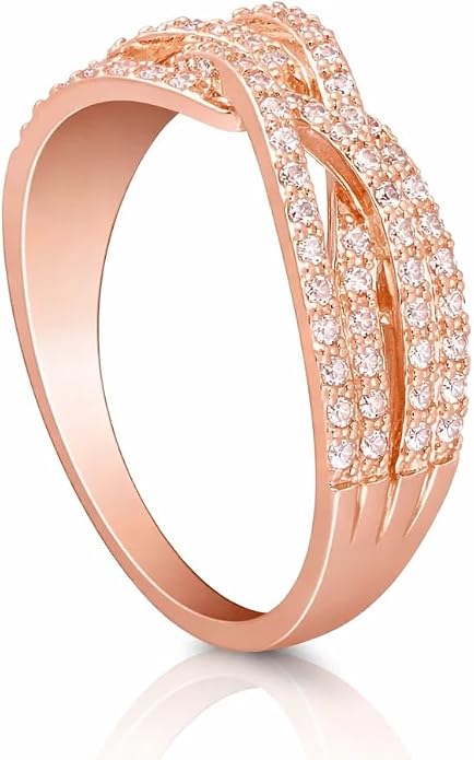 Statement Micro Pave CZ Wide Band Ring for Women, 18K Gold Plated Brass, Layered Sparkle Anniversary Band, Hypoallergenic Jewelry Gift