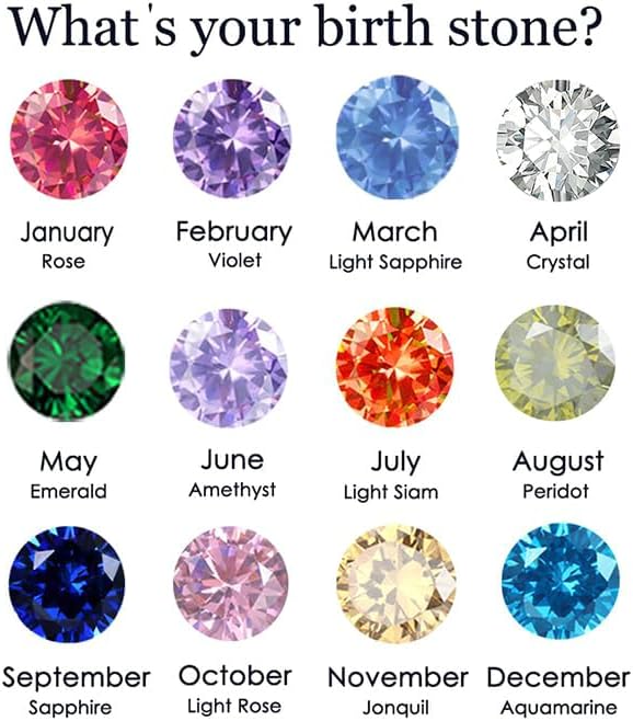 14K Gold Plated Birthstone Rings For Women, Dainty Cubic Zirconia Stackable Rings Unique For Her Birthday Mothers Daughter Bridesmaid Wedding Jewelry Gifts