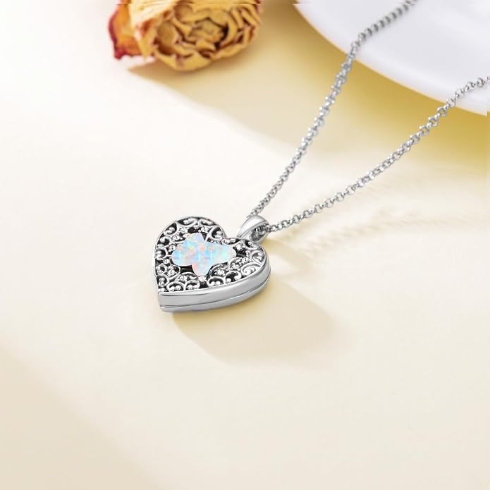 Dorunmo Personalized Locket Necklace 925 Sterling Silver that Holds Pictures Butterfly Birthstone Photo Heart Locket Custom Jewelry Congratulations New Beginnings New Job Gifts for Women