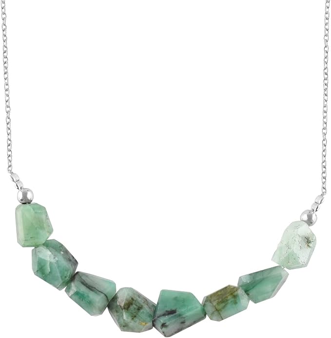 Natural Gemstone Dainty Pendant Necklace for Women Handmade Crystal Jewelry 925 Sterling Silver 18 Inch Chain Healing Chakra Christmas Birthday Gift for Her