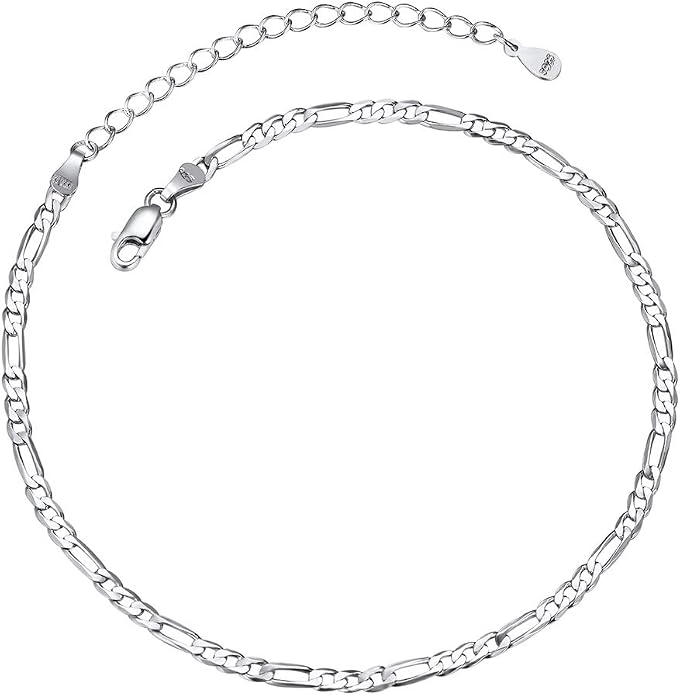 ChainsPro Resizable Anklet Chain for Women Men, Figaro/Wheat/Twist Rope/Cuban Foot Bracelet-Strong with Good Clasp-18K Gold Plated(Send Gift Box)