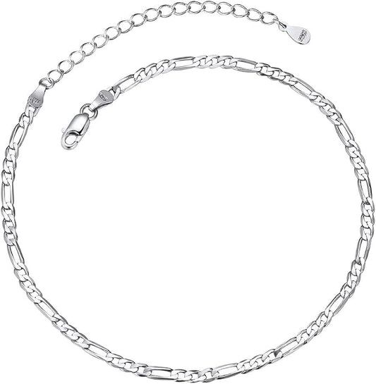 ChainsPro Resizable Anklet Chain for Women Men, Figaro/Wheat/Twist Rope/Cuban Foot Bracelet-Strong with Good Clasp-18K Gold Plated(Send Gift Box)