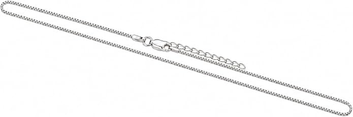 Precious Pieces Child's or Women's 925 Sterling Silver Box Chain with Lobster Clasp for Kids, Teens, or Adults