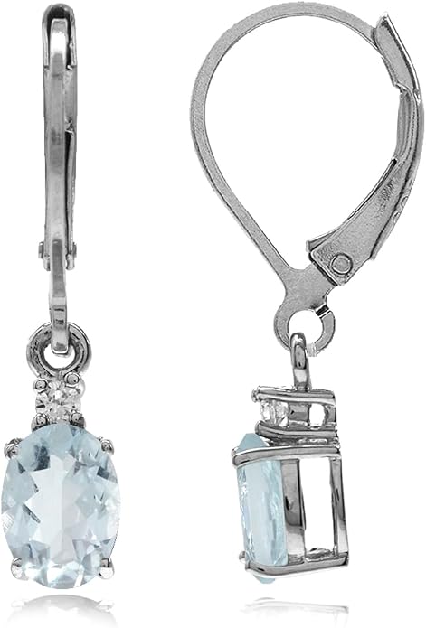 Silvershake White Gold Plated 925 Sterling Silver Leverback Earrings