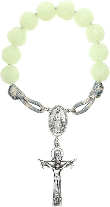 Autom Bulk Rosaries One Decade Rosary Prayer Bead Bracelets with Centerpiece and Crucifix