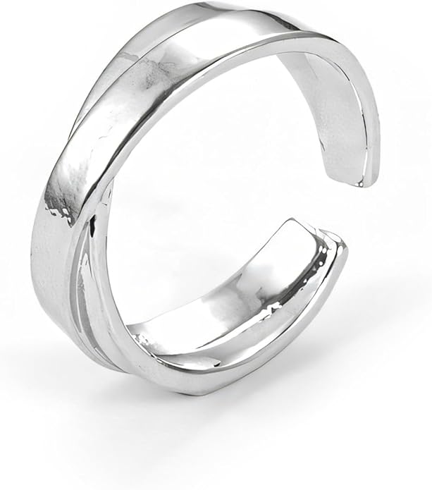 925 Sterling Silver Ring Minimalist Adjustable Rings Band Handmade Rings for Women Girls