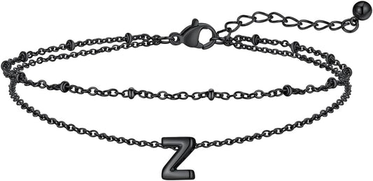 FaithHeart Initial Ankle Bracelets for Women, Waterproof 14k Gold Plated Initial Anklets Non Tarnish Stainless Steel Cute Layered Anklet Summer Beach Jewelry