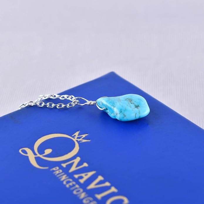 Raw Gemstone Dainty Pendant Necklace for Women, Natural Birthstone Handmade Jewelry, Healing Chakra Crystal, Silver Plated Chain 18" Birthday Gift for Her
