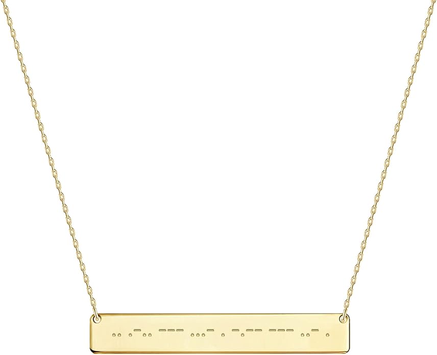 Personalized Engraved Bar Necklace - Unique Customizable Pendant for Any Occasion - Name, Date, Coordinates, Soundwave, Morse Code & More - Meaningful Gift for Loved Ones