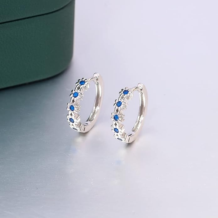 CiNily Small Hoop Earrings for Women Girls Flower Cubic Zirconia Huggie Earrings Hypoallergenic 14K Yellow Gold Plated Cartilage Earrings