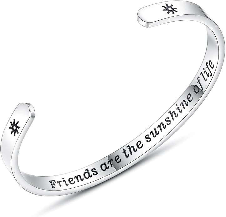 TONY & SANDY Inspirational Bracelets for Women Teen Girls Personalized Gifts for Daughter Granddaughter Mom Sister Friends Stainless Steel Engraved Cuff Birthday Easter Christmas