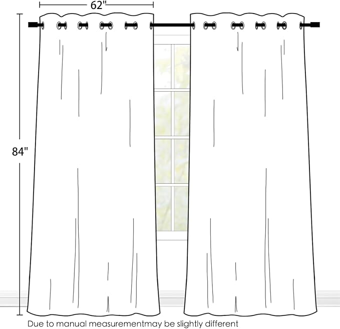 SimpleHome Sage 100% Blackout Curtains Room Darkening Living Room 84 Inch | Curtains for Bedroom,Thermal Insulated Grommet Window Drapes,Curtains for Living Room with Black Back,62 x 84 Inch,2 Panels