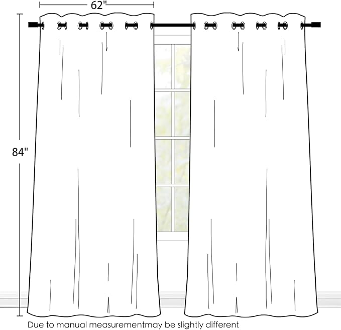 SimpleHome Cream 100% Blackout Curtains Room Darkening Living Room 84 Inch | Curtains for Bedroom,Thermal Insulated Grommet Window Drapes,Curtains for Living Room with Black Back,62 x 84 Inch,2 Panels