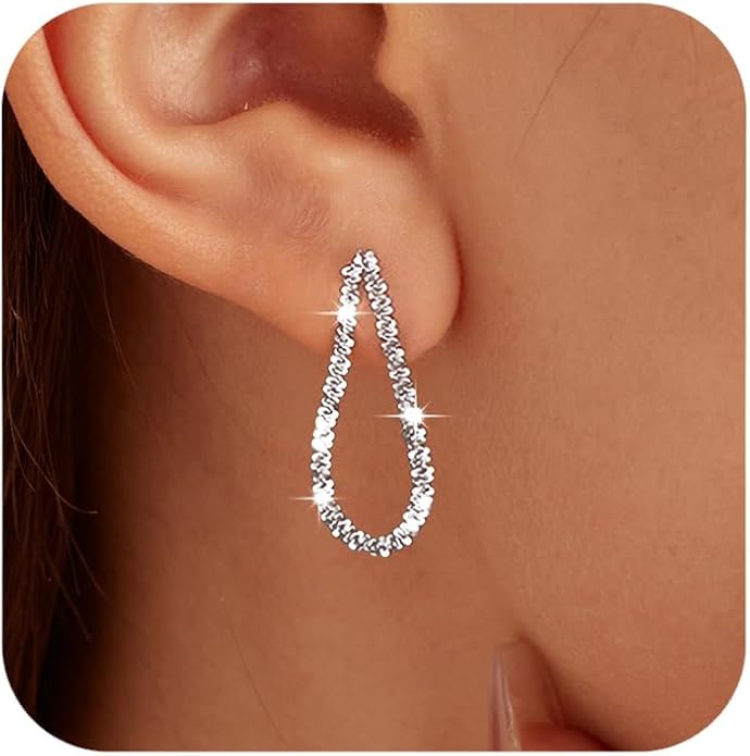 925 Sterling Silver Tassel Chain Dangle Earrings for Women Sparkling Long Fringe Dangle Drop Earrings Bling Line Minimalist Wedding Studs Earring Jewelry Birthday Christmas Gifts for Her
