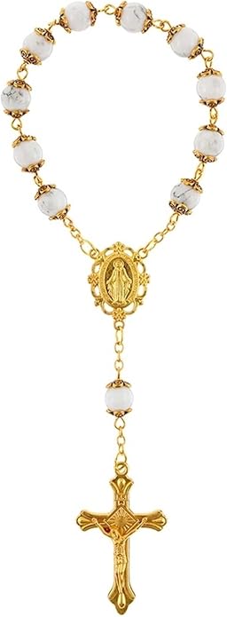 Autom Bulk Rosaries One Decade Rosary Prayer Bead Bracelets with Centerpiece and Crucifix