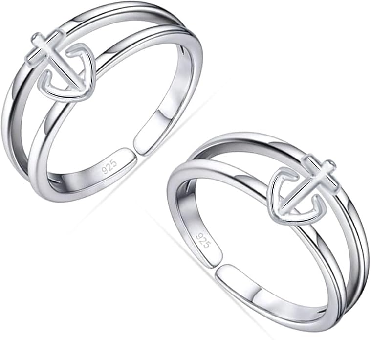 LeCalla 925 Sterling Silver Toe Ring for Women | Minimalistic Adjustable Pair of Toe-Rings | Mid Finger Bichhiya | Indian Toe Rings | Summer Beach Bare Foot Foot Jewelry