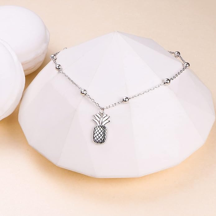 DAOCHONG Anklet for Women S925 Sterling Silver Adjustable Foot Chain Ankle Bracelet Anklets Jewelry